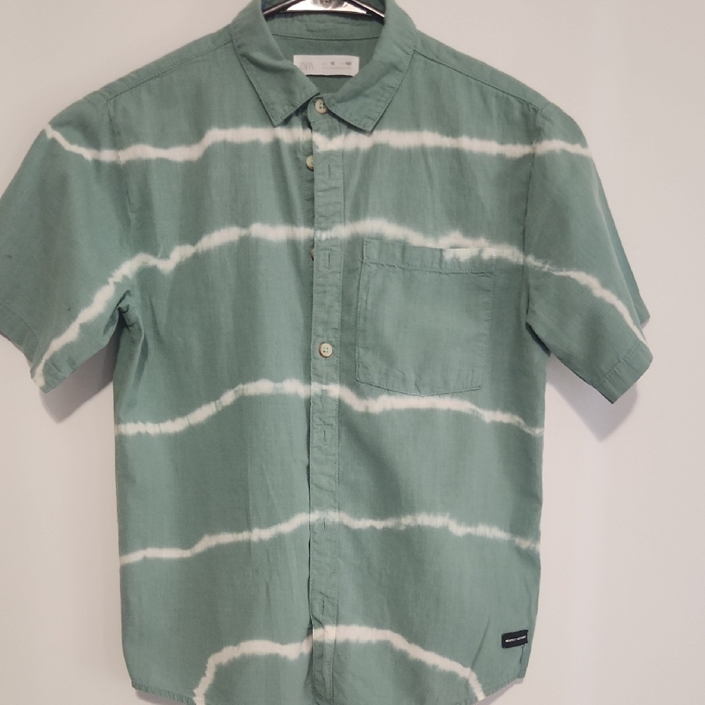 Men's Green Striped Shirt